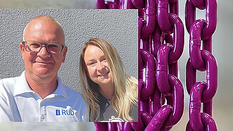 Jörg S. Rieger, Ph.D. und und Nina Junger (Niederlassungsleiterin der RUD Anschlagmittel-Niederlassung in Zagreb).