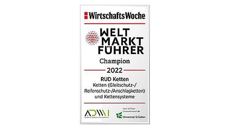 RUD gehört zu den 500 heimlichen Weltmarktführern 2022. Die WirtschaftsWoche, das führende Wirtschaftsmagazin in Deutschland, hat die 500 heimlichen Weltmarktführer 2022 gekürt.